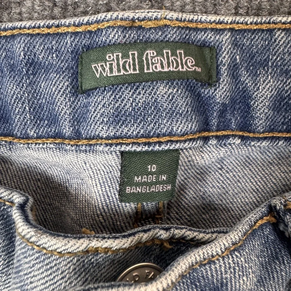 Wild Fable Jeans Womens 10 Light Wash Super High Rise Curvy Distressed Denim - Picture 6 of 12